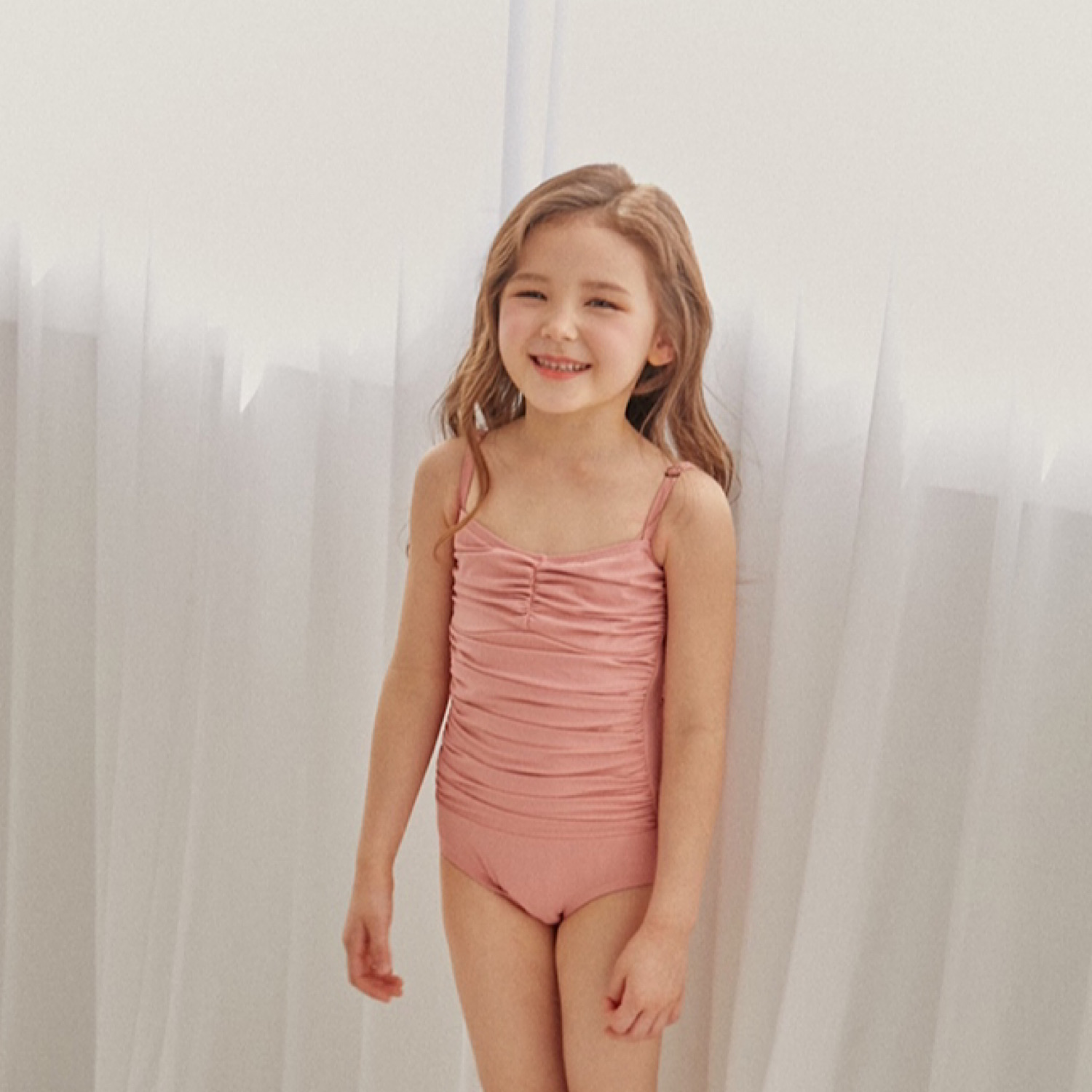 [Kids] Corset One-Piece Dress Swimsuit (Indipink)