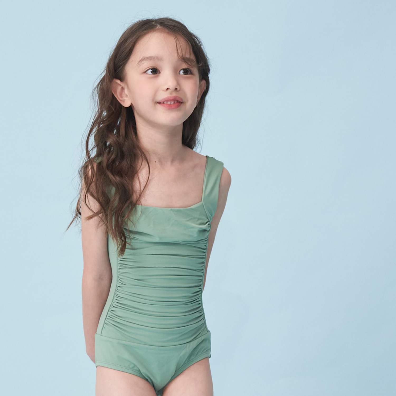[Kids] Square dress swimsuit (mint)